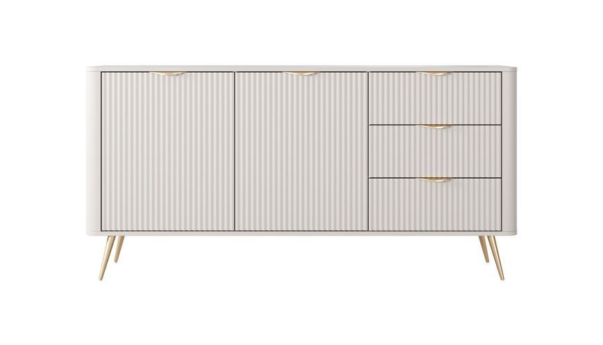 Комод Perfect Home Ланте / Lante 2-дверный с 3 ящиками и золотыми ножками 2D3S/163 бежевый фото - Купить Комоды PERFECT HOME в эпицентре мебели GerborDesign.com.ua