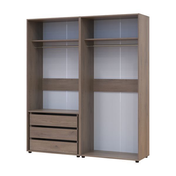 Шкаф для одежды с ящиками Каспер Doros (Дорос) 2+2 ДСП 180х48х204 см кремона канноло фото - Купить Шкафы DOROS | ДОРОС в эпицентре мебели GerborDesign.com.ua, Киев, Днепр, Львов, Луцк, Хмельницкий
