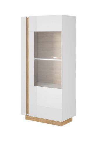 Витрина низкая Perfect Home Арко / Arco 1-дверная 1D1W/72 белый глянец / дуб грандсон фото - Купить Витрины PERFECT HOME в эпицентре мебели GerborDesign.com.ua, Киев, Днепр, Львов, Луцк, Хмельницкий