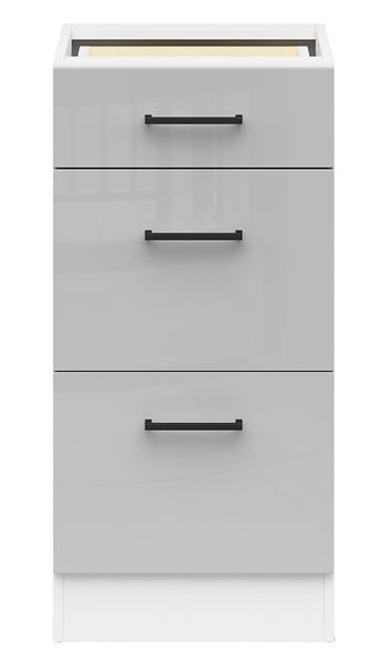 Кухонная тумба 40 см Junona Line BRW Black Red White D3S/40/82 білий / світло-сірий глянець фото - Купить Нижние кухонные шкафы BLACK RED WHITE в эпицентре мебели GerborDesign.com.ua