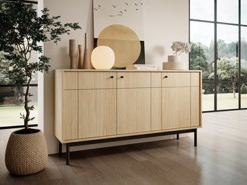 Комод Perfect Home Джапанді / Japandi K154 3-дверний Дуб линео фото - Купити Комоди PERFECT HOME в епіцентрі меблів GerborDesign.com.ua