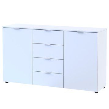 Комод Рон 5 Doros (Дорос) 2 двері 4 шухляди 140х38х81 см білий фото - Купити Комоди DOROS | ДОРОС в епіцентрі меблів GerborDesign.com.ua