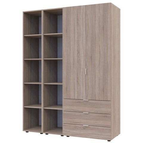 Шафа розпашна для одягу Гелар Doros (Дорос) з 2 етажерками 2 ДСП 153,9х49,5х203,4 см дуб сонома фото - Купити Шафи DOROS | ДОРОС в епіцентрі меблів GerborDesign.com.ua, Київ, Дніпро, Львів, Луцьк, Хмельницький