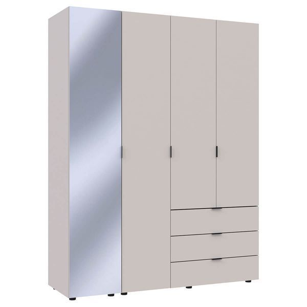Шафа розпашна для одягу Гелар Doros (Дорос) 3 ДСП / Дзеркало 155х49,5х203,4 см кашемір фото - Купити Шафи DOROS | ДОРОС в епіцентрі меблів GerborDesign.com.ua