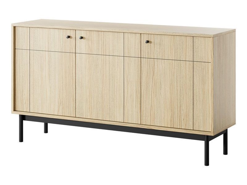 Комод Perfect Home Джапанді / Japandi K154 3-дверний Дуб линео фото - Купити Комоди PERFECT HOME в епіцентрі меблів GerborDesign.com.ua