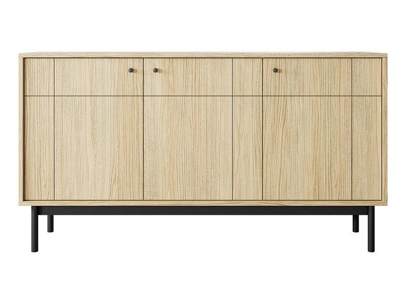 Комод Perfect Home Джапанді / Japandi K154 3-дверний Дуб линео фото - Купити Комоди PERFECT HOME в епіцентрі меблів GerborDesign.com.ua
