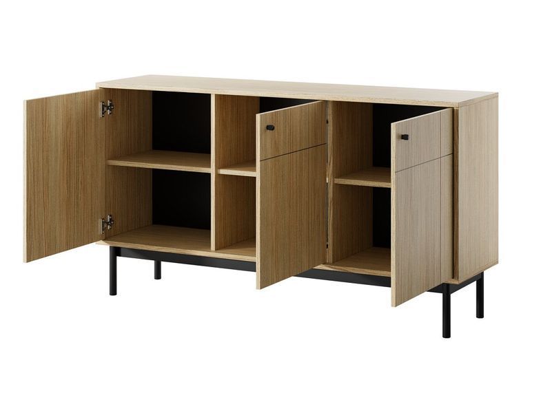 Комод Perfect Home Джапанді / Japandi K154 3-дверний Дуб линео фото - Купити Комоди PERFECT HOME в епіцентрі меблів GerborDesign.com.ua