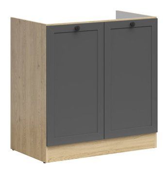 Кухонная тумбапод мойку 80 см Junona Line BRW Black Red White DK2D/80/82 дуб бернштайн / графіт фото - Купить Нижние кухонные шкафы BLACK RED WHITE в эпицентре мебели GerborDesign.com.ua