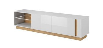 Тумба під телевізор Perfect Home Арко / Arco 2-дверна 2D/187 белый глянец / дуб грандсон фото - Купити Тумби ТВ PERFECT HOME в епіцентрі меблів GerborDesign.com.ua