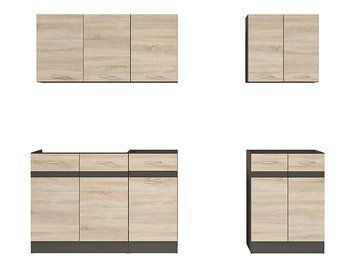Кухня 180 см Junona Line BRW, кухонний гарнітур 1,8 м Black Red White венге / дуб сонома фото - Купити Кухні BLACK RED WHITE в епіцентрі меблів GerborDesign.com.ua