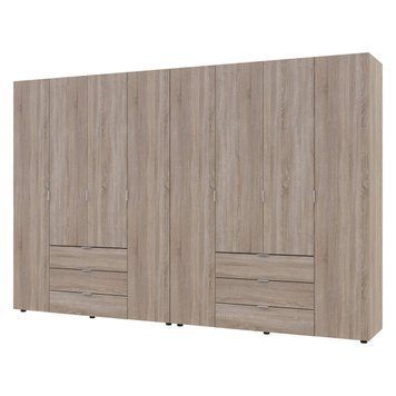 Шкаф распашной для одежды Гелар Doros (Дорос) комплект 4+4 ДСП 310х49,5х203,4 см дуб сонома фото - Купить Шкафы DOROS | ДОРОС в эпицентре мебели GerborDesign.com.ua