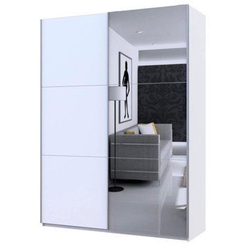 Шафа-купе G-Кайзер Doros (Дорос) 1 ДСП / 1 Дзеркало 180х60х240 білий фото - Купити Шафи-купе DOROS | ДОРОС в епіцентрі меблів GerborDesign.com.ua