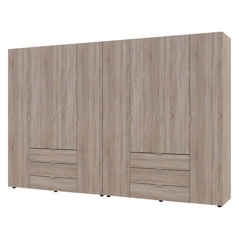 Шафа розпашна для одягу Гелар Doros (Дорос) комплект 4+4 ДСП 310х49,5х203,4 см дуб сонома фото - Купити Шафи DOROS | ДОРОС в епіцентрі меблів GerborDesign.com.ua, Київ, Дніпро, Львів, Луцьк, Хмельницький
