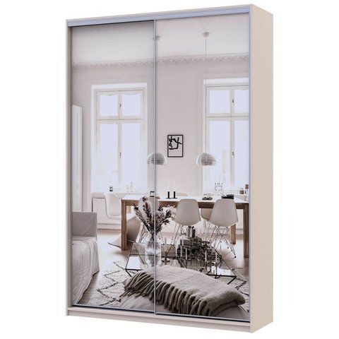 Шафа-купе Сіті Лайт Doros (Дорос) 2 Дзеркала 150х45х225 см кашемір фото - Купити Шафи-купе DOROS | ДОРОС в епіцентрі меблів GerborDesign.com.ua, Київ, Дніпро, Львів, Луцьк, Хмельницький