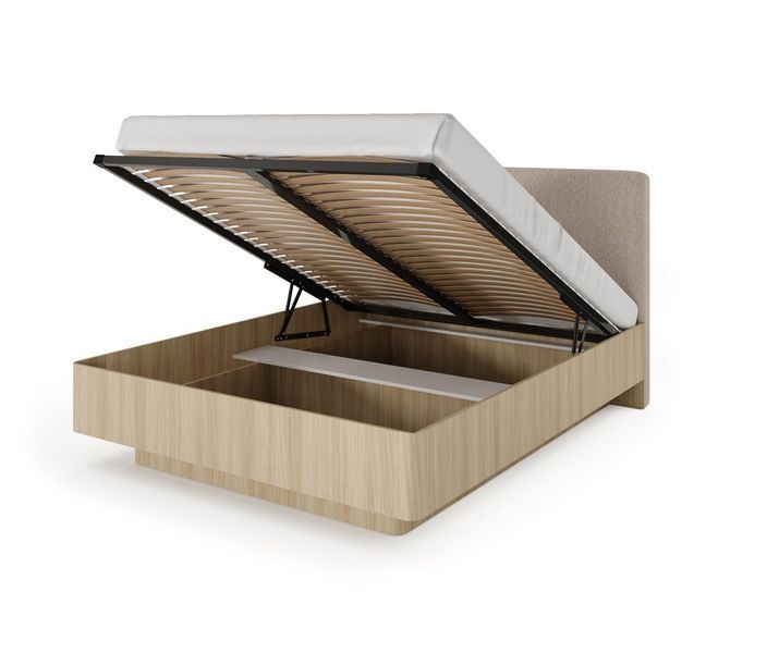 Кровать (каркас) Perfect Home Вики / Viki 160 с мягким изголовьем двуспальная Дуб баристый фото - Купить Кровати PERFECT HOME в эпицентре мебели GerborDesign.com.ua