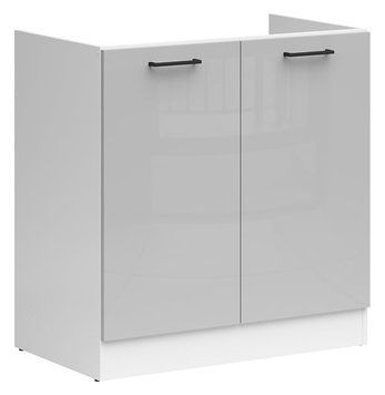 Кухонная тумба под мойку 80 см Junona Line BRW Black Red White DK2D/80/82 білий / світло-сірий глянець фото - Купить Нижние кухонные шкафы BLACK RED WHITE в эпицентре мебели GerborDesign.com.ua