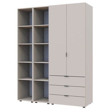 Шкаф распашной для одежды Гелар Doros (Дорос) с 2 этажерками 2 ДСП 153,9х49,5х203,4 см кашемир фото - Купить Шкафы DOROS | ДОРОС в эпицентре мебели GerborDesign.com.ua