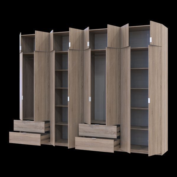 Шкаф с антресолью распашной для одежды Лукас Doros (Дорос) 4+4 ДСП 320х50х240 дуб сонома фото - Купить Шкафы DOROS | ДОРОС в эпицентре мебели GerborDesign.com.ua, Киев, Днепр, Львов, Луцк, Хмельницкий
