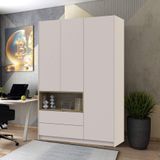 Шкаф для одежды с нишей Дейл Doros (Дорос) 3 ДСП 150х52х220 кашемир / дуб артизан фото - Купить Шкафы DOROS | ДОРОС в эпицентре мебели GerborDesign.com.ua