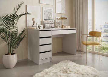 Стіл туалетний письмовий Perfect Home Ада / Ada 5S/120 з 5 шухлядами кашемір фото - Купити Туалетні столики PERFECT HOME в епіцентрі меблів GerborDesign.com.ua