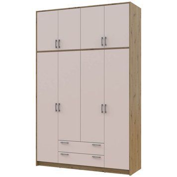 Шкаф с высокой антресолью Ронди Doros (Дорос) 4 ДСП 160х52х260 см дуб артизан / кашемир фото - Купить Шкафы DOROS | ДОРОС в эпицентре мебели GerborDesign.com.ua