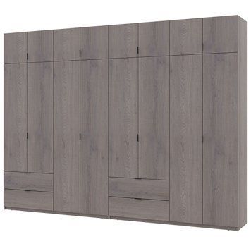 Шкаф с антресолью распашной для одежды Лукас Doros (Дорос) 4+4 ДСП 320х50х240 канноло фото - Купить Шкафы DOROS | ДОРОС в эпицентре мебели GerborDesign.com.ua
