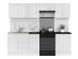 Кухня 240 см Junona Line BRW, кухонный гарнитур 2,4м Black Red White, белый / белый глянец, артикул K24-JUNONA_2/240_BBL-BI/BIP, фото 1