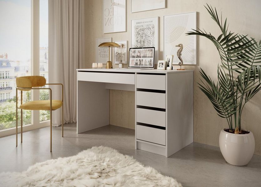 Стіл туалетний письмовий Perfect Home Ада / Ada 5S/120 з 5 шухлядами кашемір фото - Купити Туалетні столики PERFECT HOME в епіцентрі меблів GerborDesign.com.ua