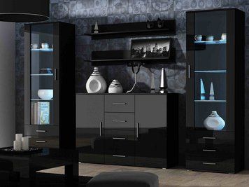 Гостиная SOHO Cama Meble 3 чорний / чорний глянець фото - Купить Гостиные CAMA MEBLE в эпицентре мебели GerborDesign.com.ua