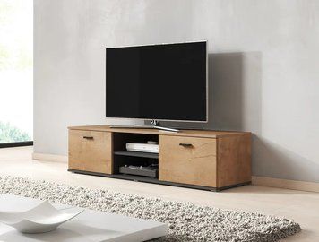 Тумба под телевизор SOHO Cama Meble RTV 140 S4 дуб лефкас / чорний фото - Купить Тумбы ТВ CAMA MEBLE в эпицентре мебели GerborDesign.com.ua