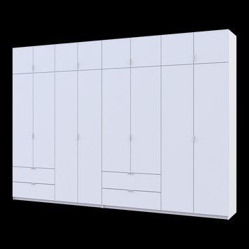 Шкаф с антресолью распашной для одежды Лукас Doros (Дорос) 4+4 ДСП 340х50х240 белый фото - Купить Шкафы DOROS | ДОРОС в эпицентре мебели GerborDesign.com.ua