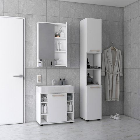Комплект для ванной комнаты Мира Doros (Дорос) 84х33х183,5 белый фото - Купить Міра и Лола Дорос DOROS | ДОРОС в эпицентре мебели GerborDesign.com.ua, Киев, Днепр, Львов, Луцк, Хмельницкий