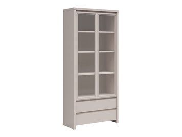 Витрина Kaspian BRW 90 см с 2 дверцами и 2 выдвижными ящиками BLACK RED WHITE REG2W2S кашемир фото - Купить Витрины BLACK RED WHITE в эпицентре мебели GerborDesign.com.ua