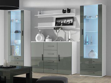 Гостиная SOHO Cama Meble 3 білий / сірий глянець фото - Купить Гостиные CAMA MEBLE в эпицентре мебели GerborDesign.com.ua