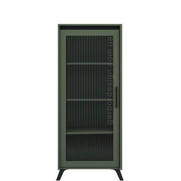 Витрина Лаундж БРВ (ВМК) REG1W Lounge BRW зеленый дымчатый / черный фото - Купить Витрины БРВ | ВМК-Украина в эпицентре мебели GerborDesign.com.ua