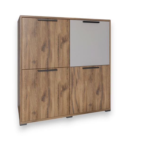 Тумба LION Краш 82x43x86 см (LION-041770) дуб леворно / кашемір фото - Купити Комоди LION в епіцентрі меблів GerborDesign.com.ua