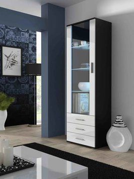 Витрина SOHO Cama Meble S1 чорний / білий глянець фото - Купить Витрины CAMA MEBLE в эпицентре мебели GerborDesign.com.ua