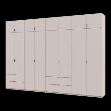 Шкаф с антресолью распашной для одежды Лукас Doros (Дорос) 4+4 ДСП 340х50х240 кашемир фото - Купить Шкафы DOROS | ДОРОС в эпицентре мебели GerborDesign.com.ua