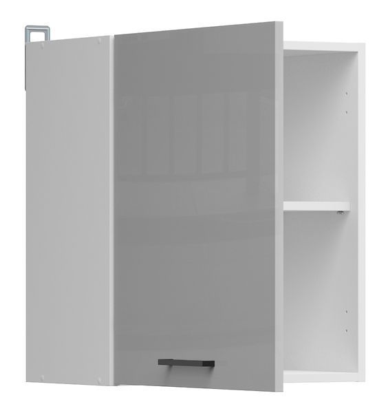 Кухонна шафа навісна 50 см Junona Line BRW Black Red White G1D/50/57 білий / світло-сірий глянець фото - Купити Навісні кухонні шафи BLACK RED WHITE в епіцентрі меблів GerborDesign.com.ua