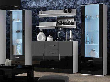 Гостиная SOHO Cama Meble 3 білий / чорний глянець фото - Купить Гостиные CAMA MEBLE в эпицентре мебели GerborDesign.com.ua
