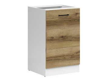 Кухонная тумба 40 см Junona Line BRW Black Red White D1D/50/82 білий / світлий дуб делано фото - Купить Нижние кухонные шкафы BLACK RED WHITE в эпицентре мебели GerborDesign.com.ua