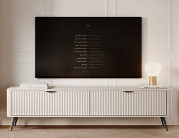 Тумба під телевізор Perfect Home Ланте / Lante 2-дверна з чорними ніжками 2D/163 бежевый фото - Купити Тумби ТВ PERFECT HOME в епіцентрі меблів GerborDesign.com.ua