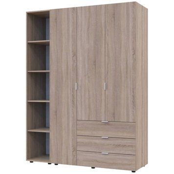 Шкаф распашной для одежды Гелар Doros (Дорос) с этажеркой 3 ДСП 154,4х49,5х203,4 дуб сонома фото - Купить Шкафы DOROS | ДОРОС в эпицентре мебели GerborDesign.com.ua