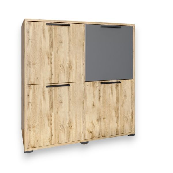Тумба LION Краш 82x43x86 см (LION-041770) дуб аппалачі / антрацит фото - Купить Комоды LION в эпицентре мебели GerborDesign.com.ua