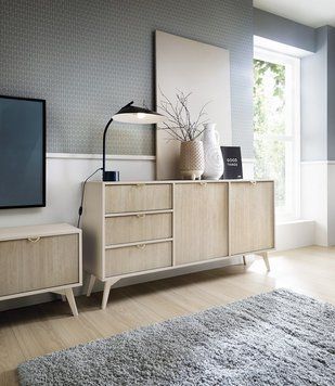 Комод Perfect Home Форест / Forest KSZ158 2-дверний з 3 шухлядамиі Беж песочный/пихта сканди фото - Купити Комоди PERFECT HOME в епіцентрі меблів GerborDesign.com.ua