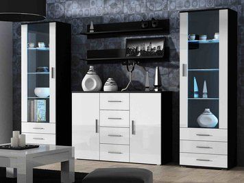 Гостиная SOHO Cama Meble 3 чорний / білий глянець фото - Купить Гостиные CAMA MEBLE в эпицентре мебели GerborDesign.com.ua