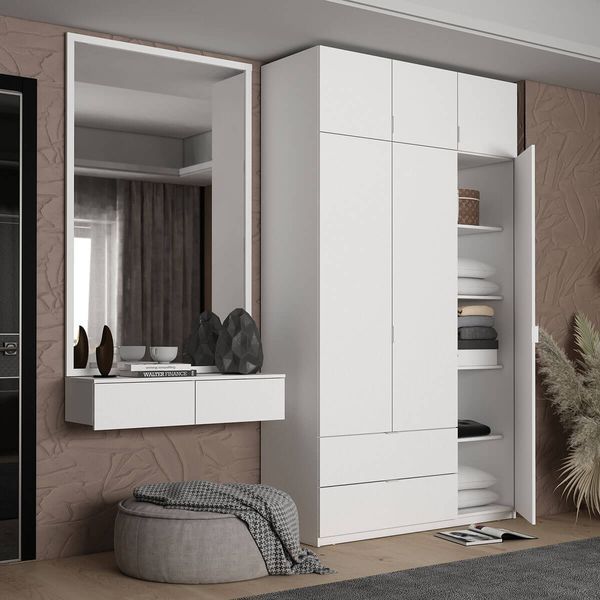 Стол туалетный Левия Doros (Дорос) 2Ш 100х32х22 см белый фото - Купить Туалетные столики DOROS | ДОРОС в эпицентре мебели GerborDesign.com.ua, Киев, Днепр, Львов, Луцк, Хмельницкий
