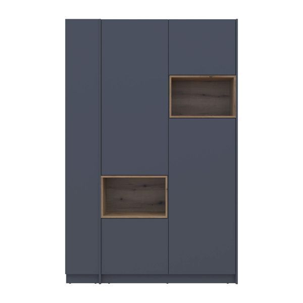 Шафа для одягу з нішею та етажеркою Дейл Doros (Дорос) 2 ДСП 143,2х52х220, графіт / дуб евок 44900335 фото 3
