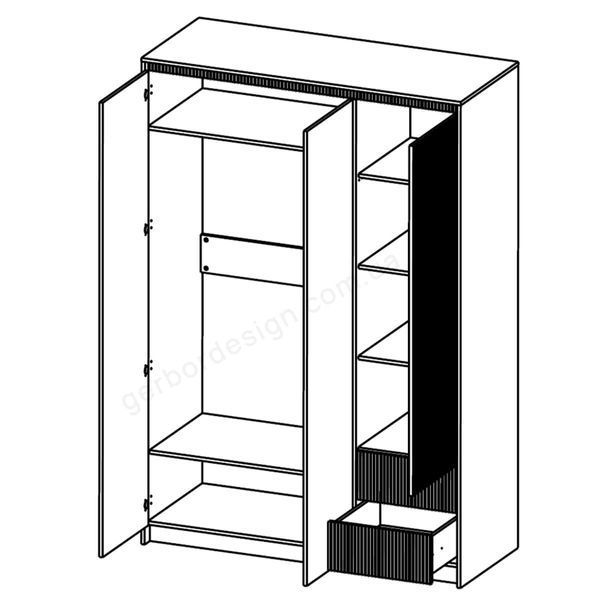 Шафа Монако Гербор SZF3D2S Monaco Gerbor кашемір / елегантний сірий софт тач фото - Купити Шафи ГЕРБОР | GERBOR в епіцентрі меблів GerborDesign.com.ua