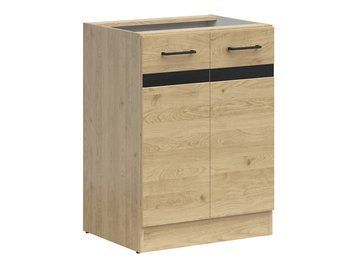 Кухонная тумба 60 см Junona Line BRW Black Red White D2D/60/82 дуб бернштайн фото - Купить Нижние кухонные шкафы BLACK RED WHITE в эпицентре мебели GerborDesign.com.ua